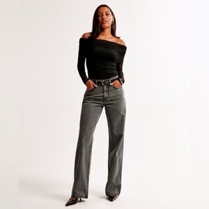 Abercrombie & Fitch Curve Love The Loose High Rise Jeans 6 Short